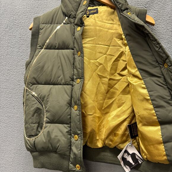 Vintage Baby Phat Jacket Puffer Vest Sequined Y2K Snap Up Womens Medium NOS NEW - Picture 8 of 15